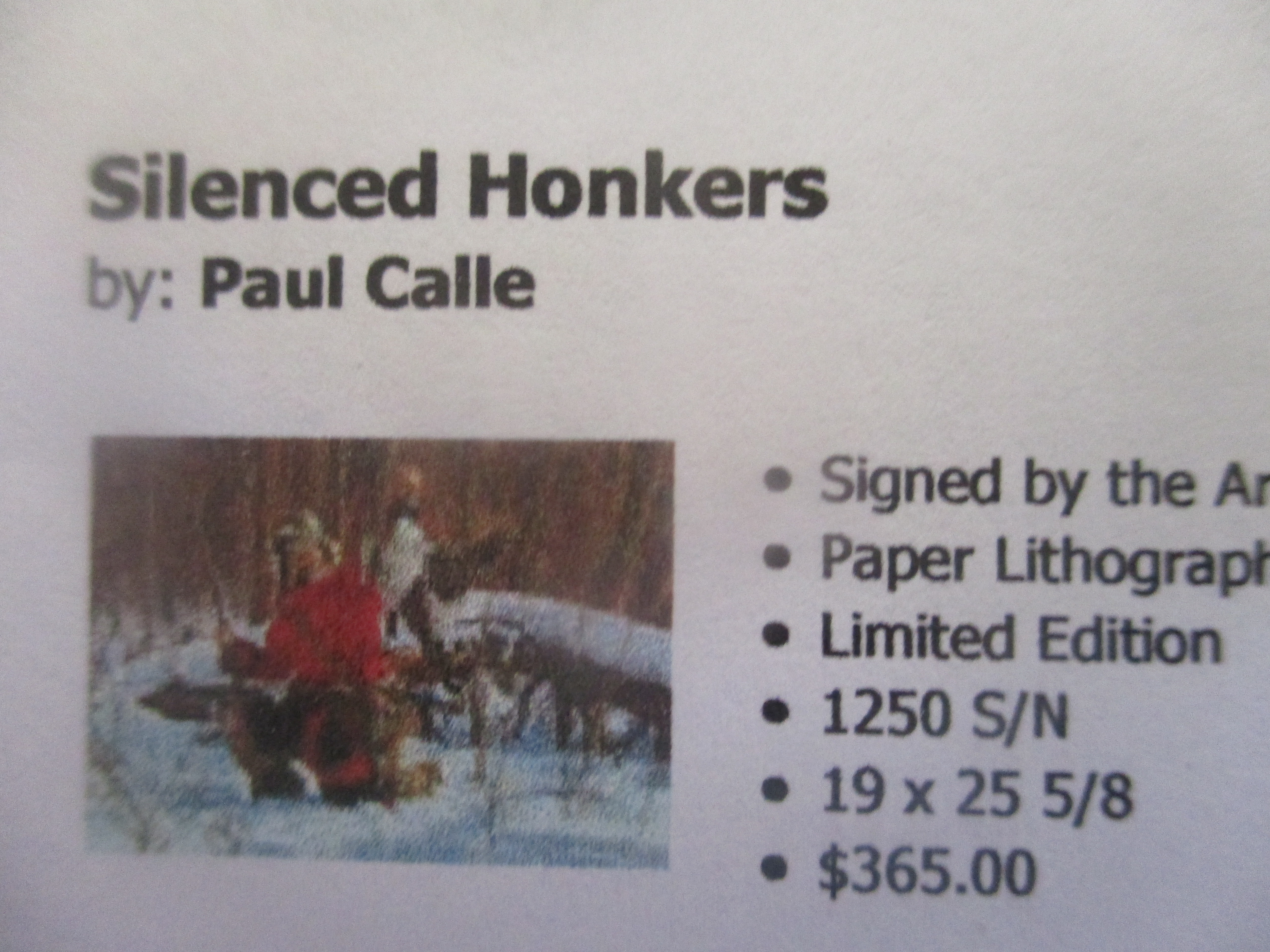 Silenced honkers by Paul Calle