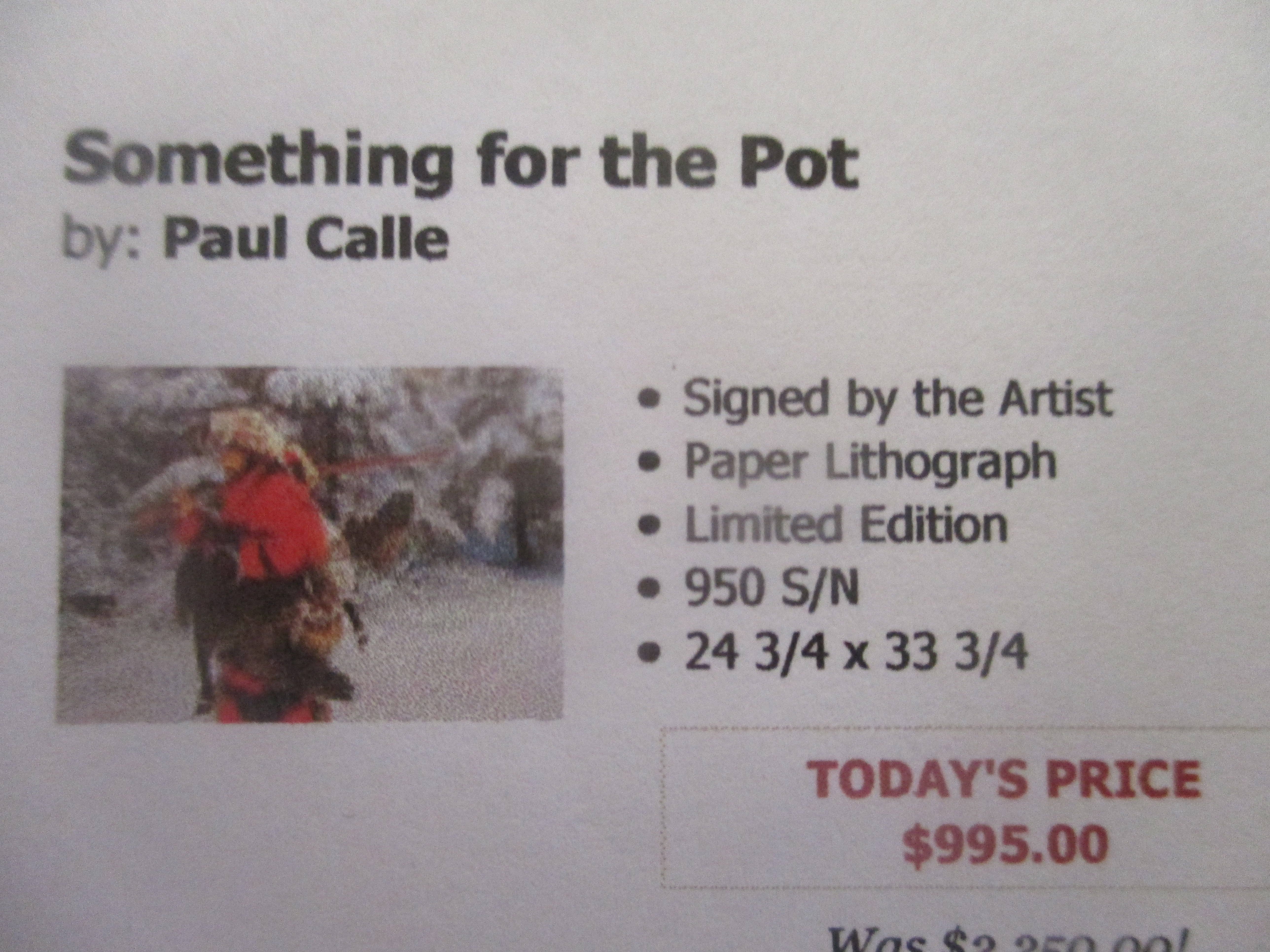 Something For The Pot by Paul Calle